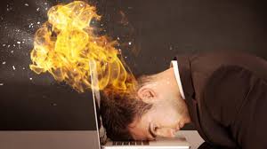 on fire
